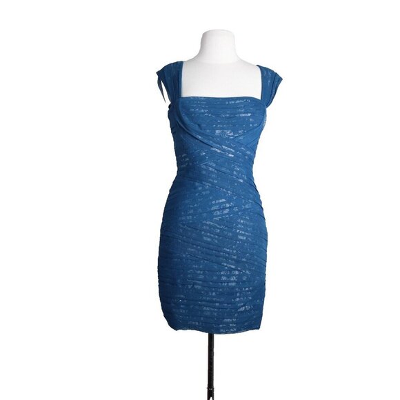 BCBGMaxazria Womens Small Blue Ink Ivetta Sleeveless Cocktail Dress CVR6P451 - Picture 2 of 13